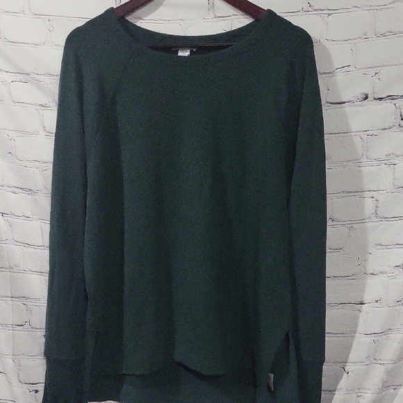 Athleta Coaster Luxe Recover Dark Green Crew Neck Sweatshirt - Picture 1 of 4